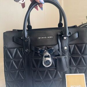 Michael Kors Black Quilted Satchel
